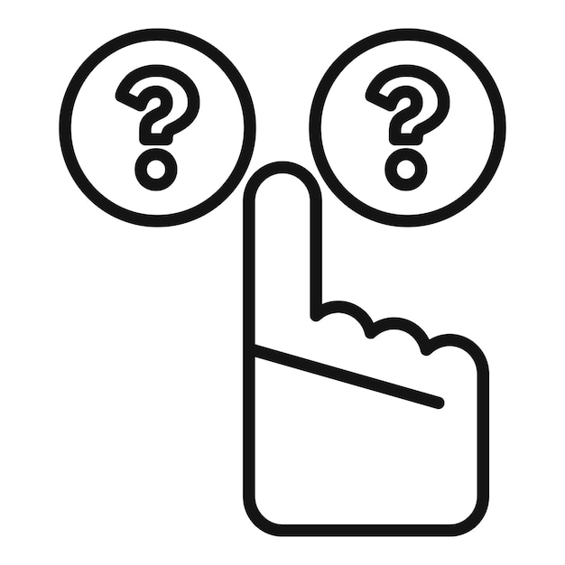 Vecteur le vecteur de contour de l'icône de choix de la question pointeur compact