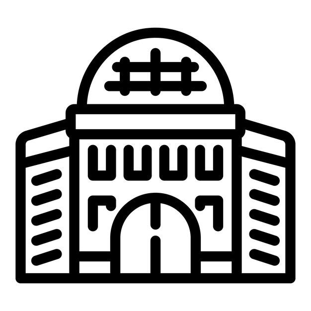 Le vecteur de contour de l'icône de l'église de la ville Tel Aviv