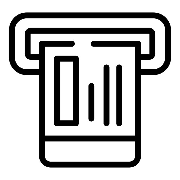 Le Vecteur De Contour De L'icône De La Machine De Billetterie Automatisée Terminal De La Carte De Voyage