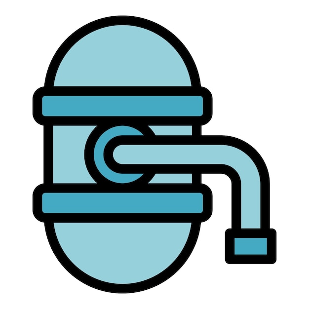 Vecteur le vecteur de contour de l'icône d'osmose filtre à l'eau purification de l'usine couleur plate