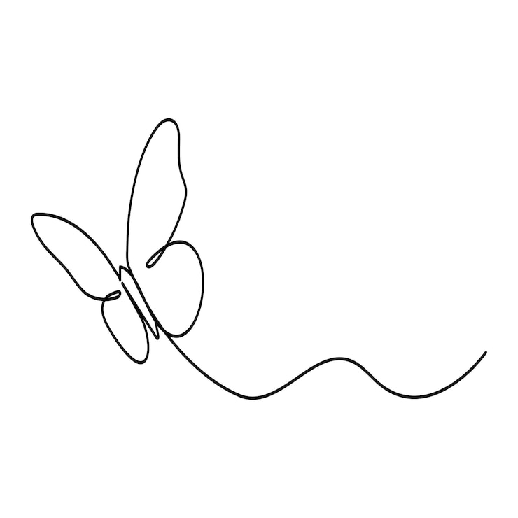 Vecteur vecteur de contour de papillon en ligne continue isolé sur fond blanc illustration vectorielle