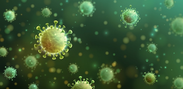 Vecteur De Coronavirus 2019-ncov Et Fond De Virus Avec Des Cellules De Maladie.éclosion De Virus Corona Covid-19 Et Concept De Risque Médical Pandémique.