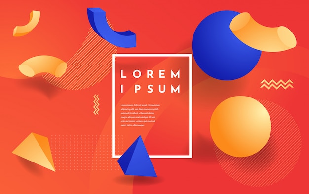 Vecteur avec des couleurs vives et des formes minimalistes.