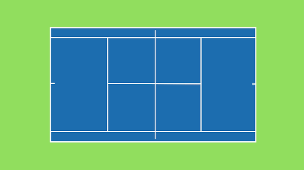 Vecteur court de tennis bleu vert