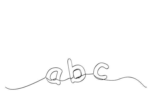 Vecteur Croquis Alphabet Minuscule Abc Ligne Unique Pour élément De Conception