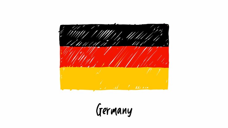 Vecteur vecteur de croquis au crayon ou au marqueur de couleur du drapeau de l'allemagne