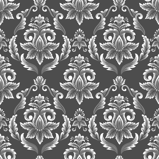 Vecteur damassé sans soudure de fond Ornement damassé à l'ancienne de luxe classique texture transparente victorienne royale pour papiers peints emballage textile Modèle baroque floral exquis