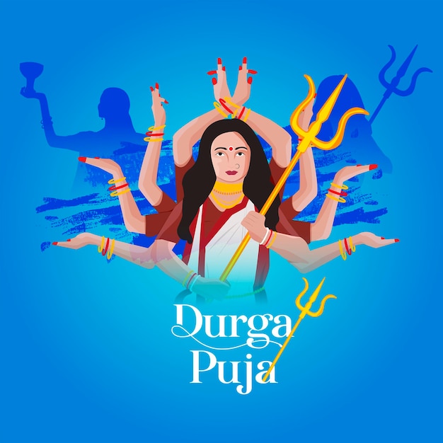 Vecteur De Déesse Durga Puja Navratri