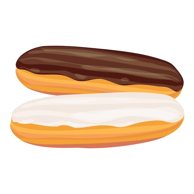 Vecteur le vecteur de dessert alimentaire de l'icône de dessin animé sweet eclairs