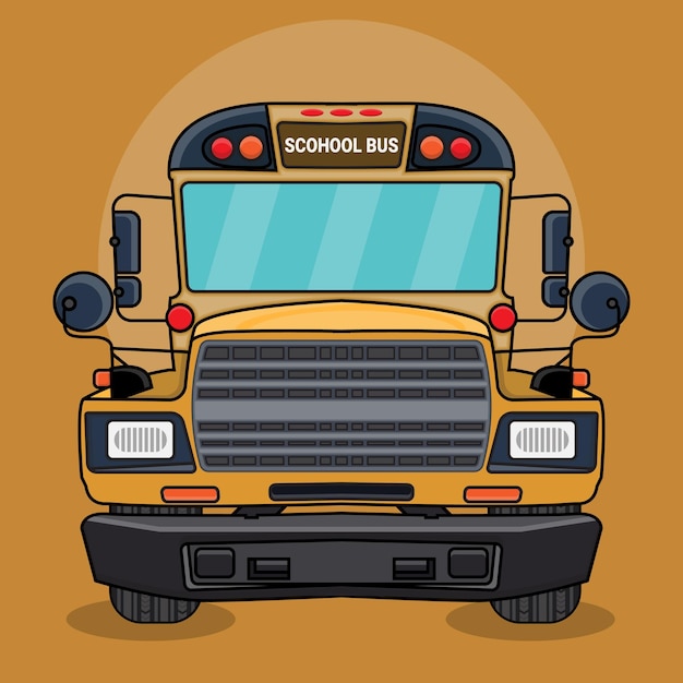 Vecteur vecteur de dessin animé d'autobus scolaire
