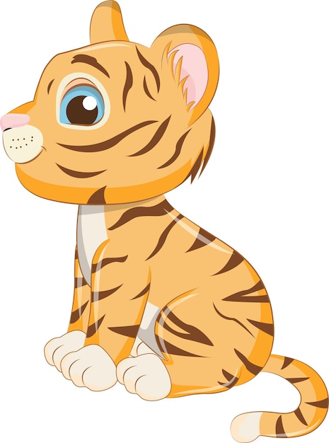 Vecteur vecteur de dessin animé bébé tigre