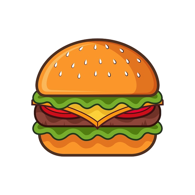 Vecteur vecteur de dessin animé de burger au fromage