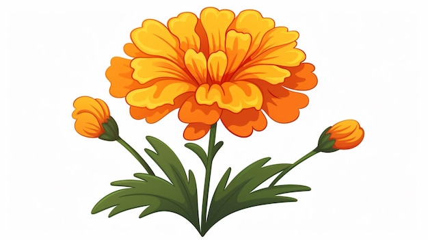 Vecteur De Dessin Animé De Fleurs De Marigold