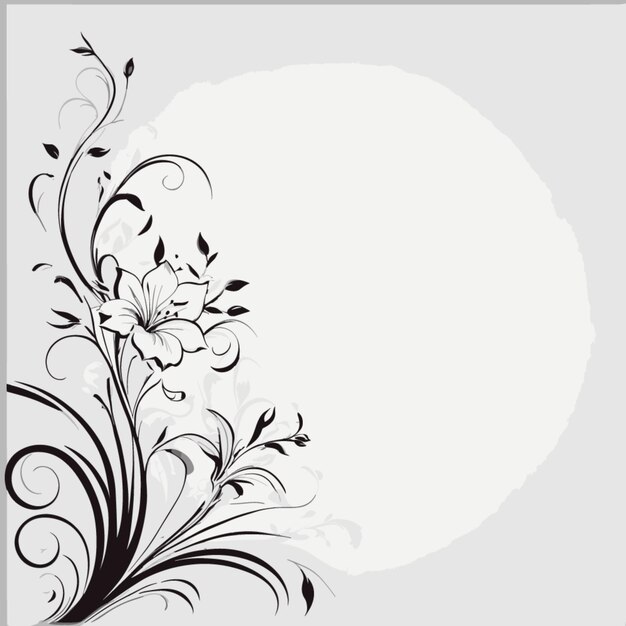 Vecteur vecteur de dessin animé floral sur fond blanc