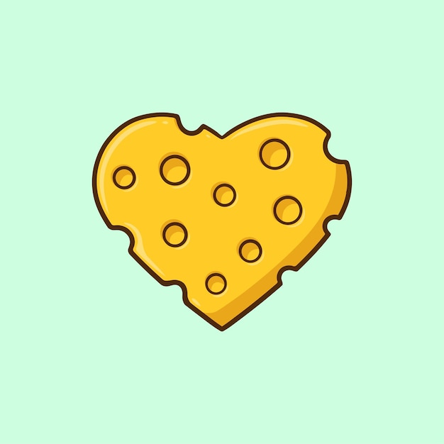 Vecteur De Dessin Animé De Fromage En Forme De Coeur