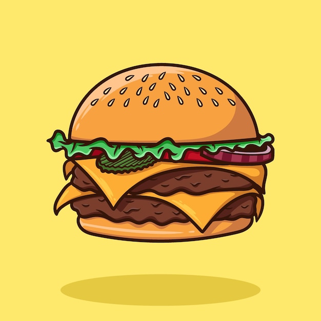 Vecteur De Dessin Animé De Hamburger Isolé