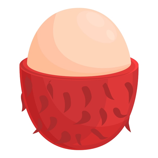 Vecteur de dessin animé icône ramboutan mûr fruit délicieux ramboutan doux
