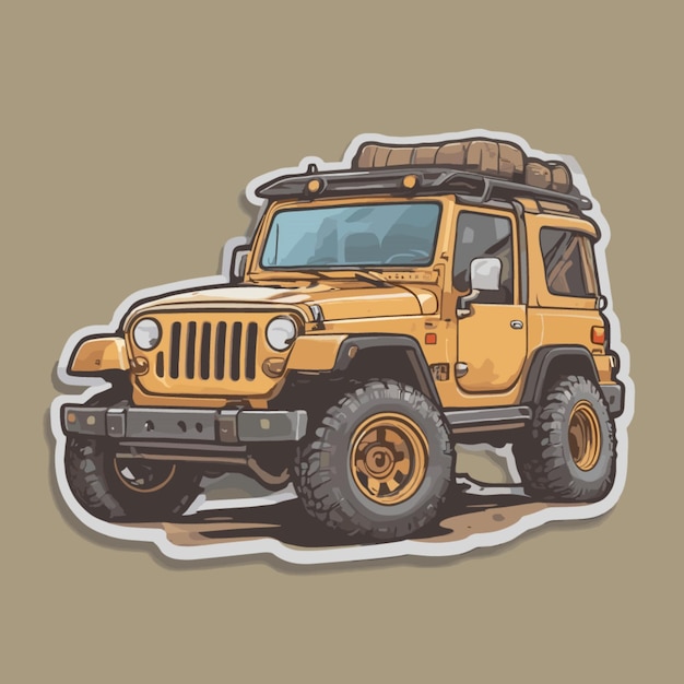 Le vecteur de dessin animé Jeep