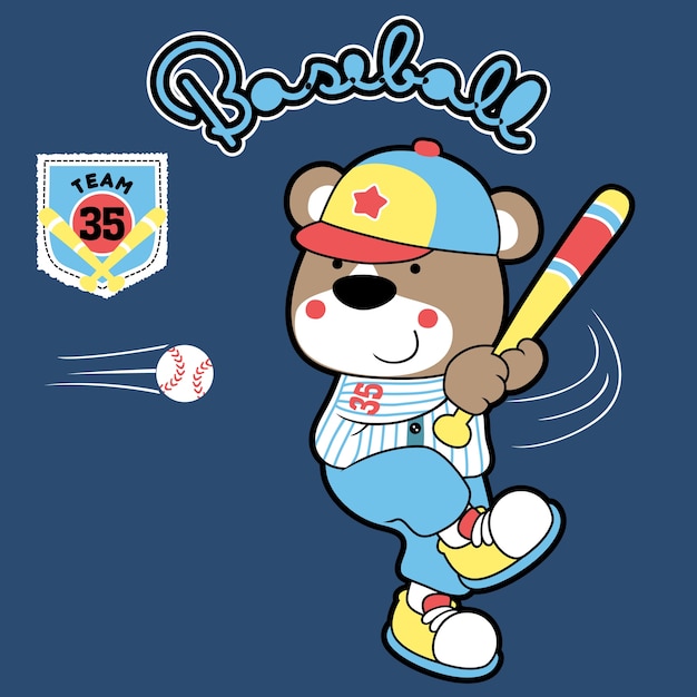 Vecteur De Dessin Animé De Joueur De Baseball