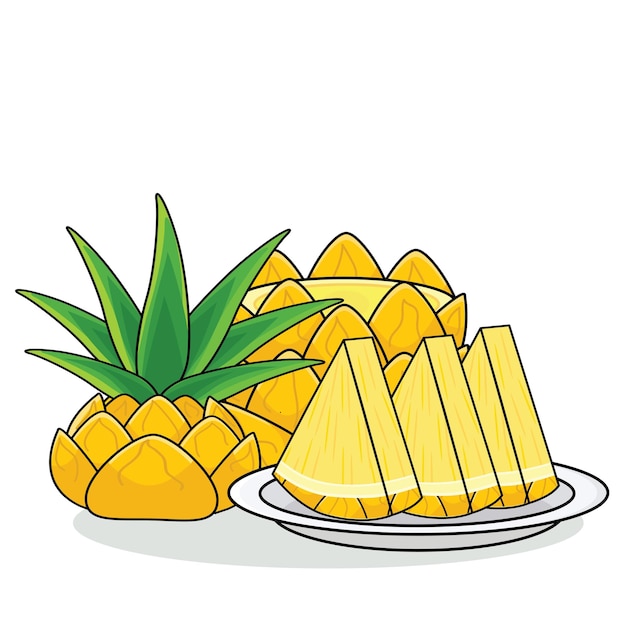 Vecteur De Dessin Animé De Jus D'ananas