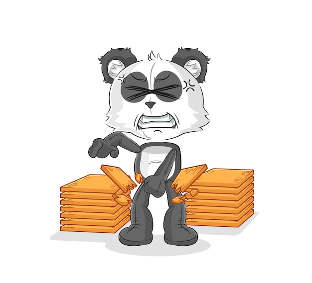 Vecteur de dessin animé de mascotte de karaté panda