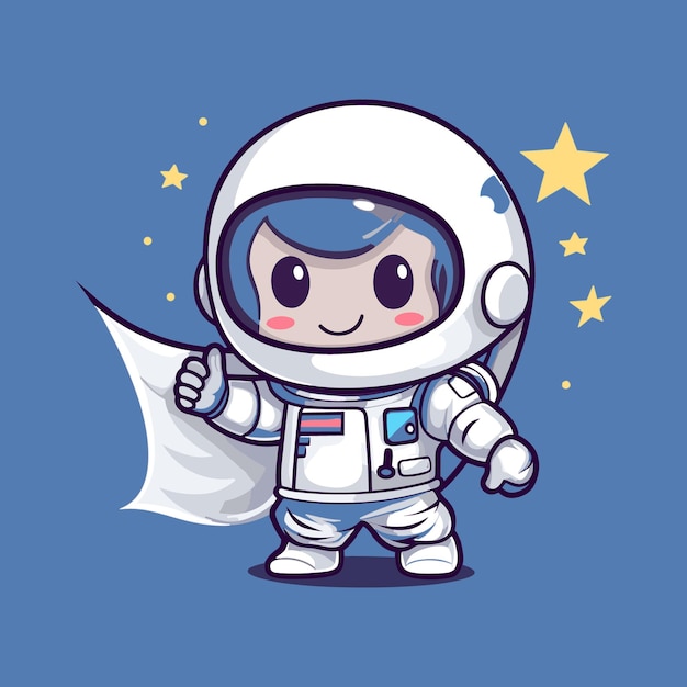 Vecteur de dessin animé mignon astronaute