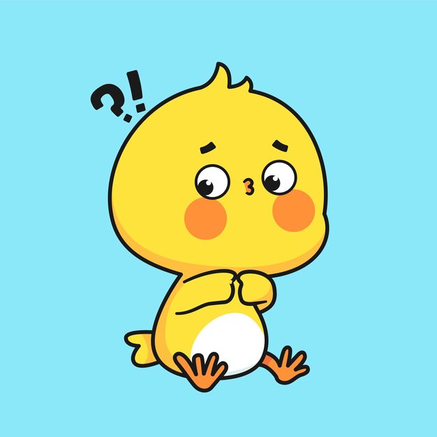 Vecteur de dessin animé mignon canard jaune