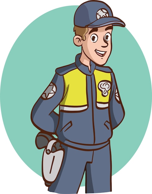 vecteur de dessin animé mignon policier