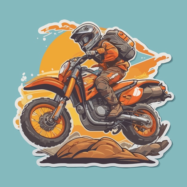 Vecteur vecteur de dessin animé de motocycle hors route