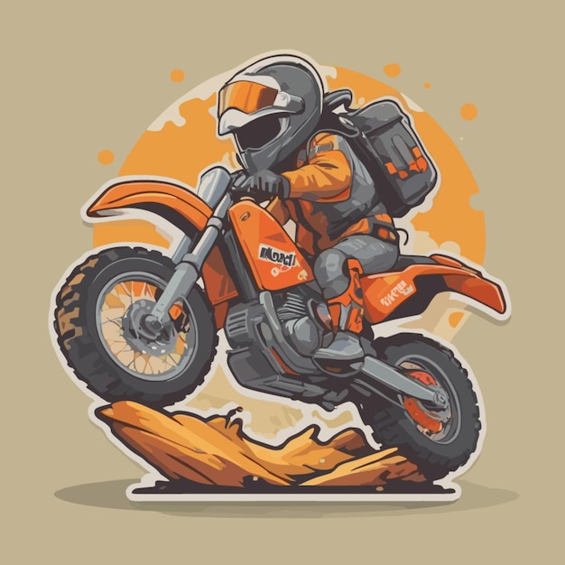 Vecteur De Dessin Animé De Motocycle Hors Route