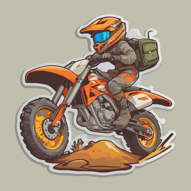 Vecteur vecteur de dessin animé de motocycle hors route