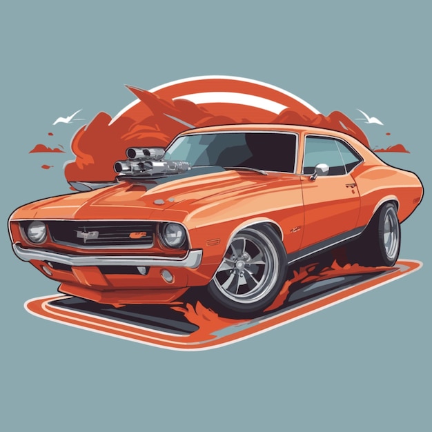 Vecteur de dessin animé de muscle car