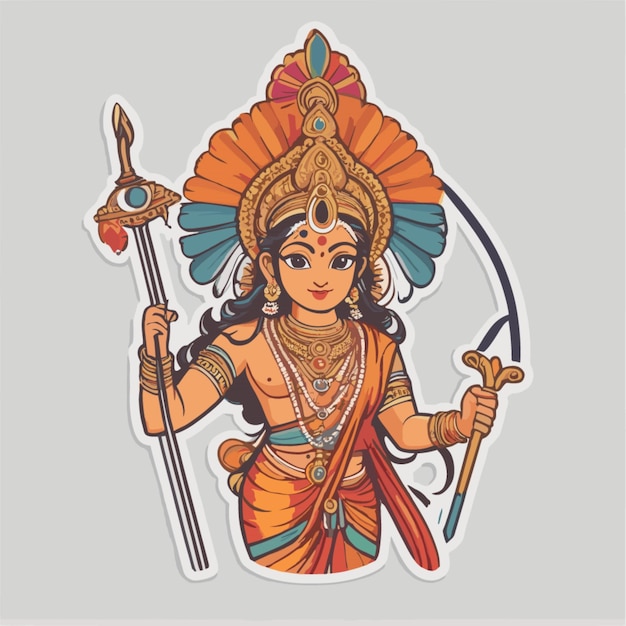 Vecteur le vecteur de dessin animé ram navami