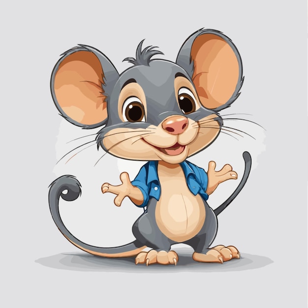 Vecteur vecteur de dessin animé de rat sur fond blanc