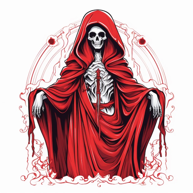 Vecteur le vecteur de dessin animé de santa muerte