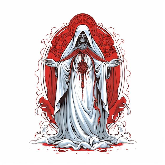 Le Vecteur De Dessin Animé De Santa Muerte