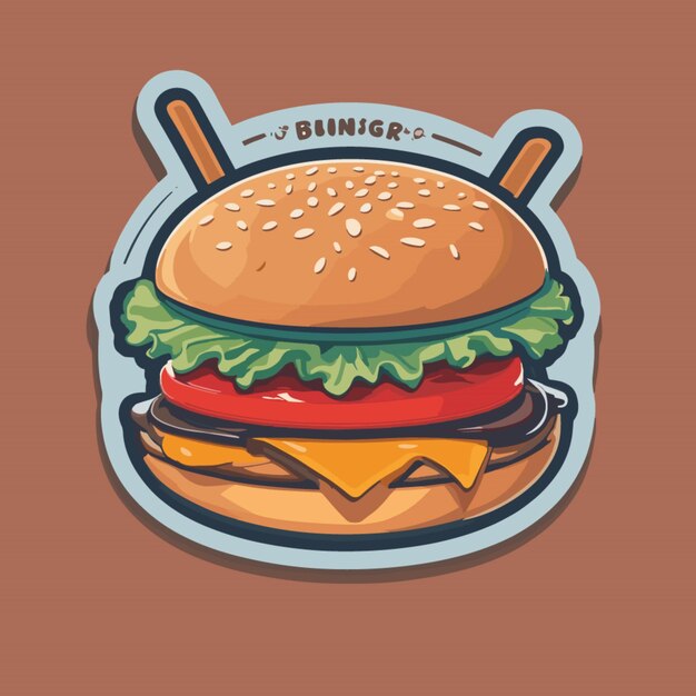 Vecteur le vecteur de dessin animé de zinger burger