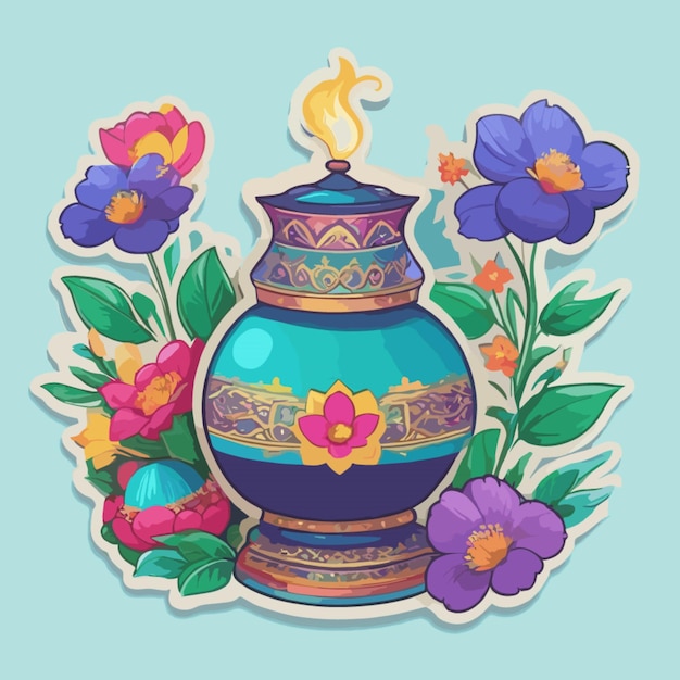 Vecteur le vecteur de dessins animés en couleur de nowruz