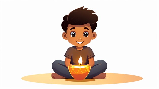 Vecteur le vecteur de dessins animés de diwali