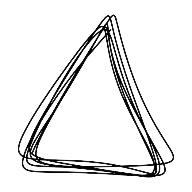 Vecteur doodle set triangle Placez votre texte ici bulle de texte popup Cadres de bulles vides avec espace de copie Nuages vides dessinés à la main avec place pour le texte