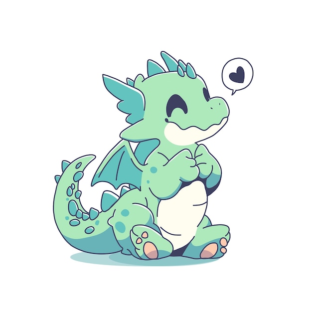 Vecteur de dragon bébé dessin animé mignon
