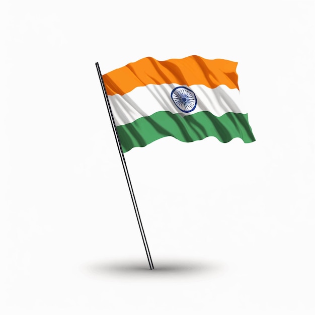 Vecteur de drapeau Inde sur fond blanc