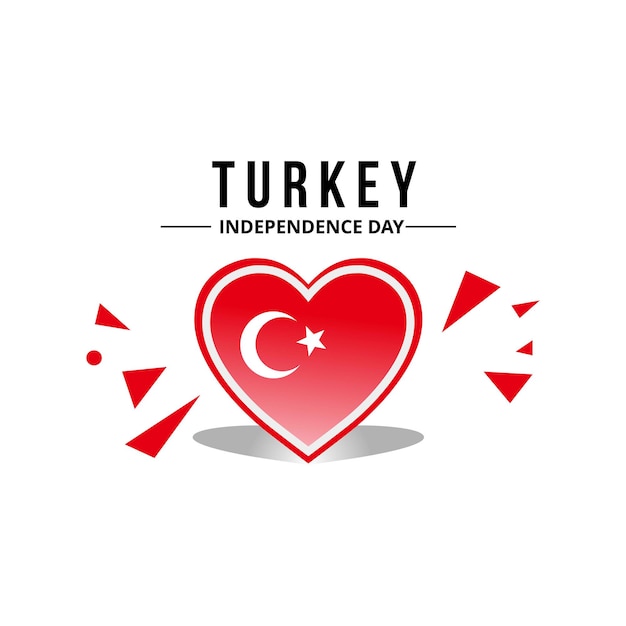 Vecteur De Drapeau De La Turquie Avec Motif Coeur