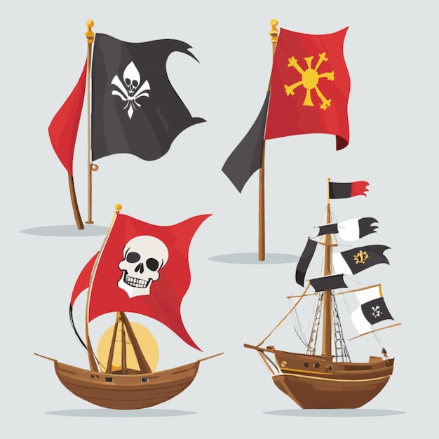 Vecteur le vecteur des drapeaux pirates