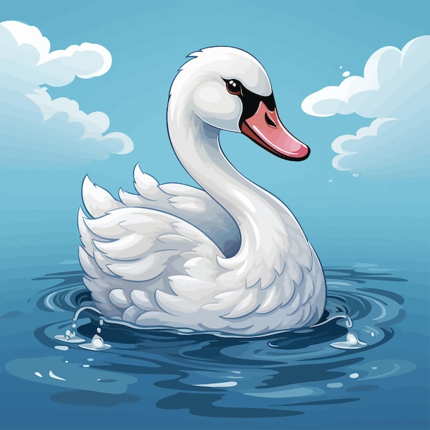 Vecteur le vecteur du cygne est mignon.