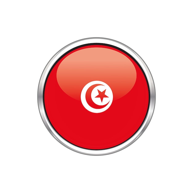 Vecteur vecteur du drapeau du bouton du cercle national tunisien