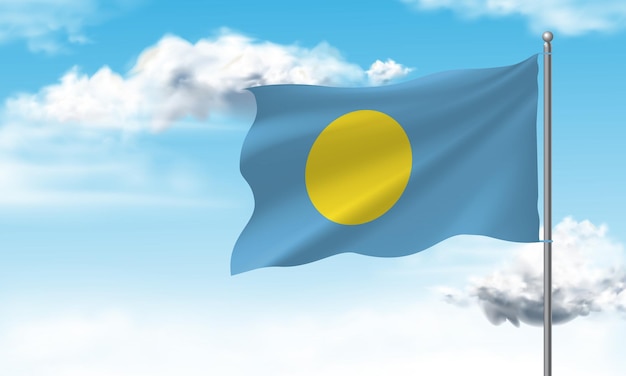 Vecteur le vecteur du drapeau du pays flottant en asie dans le ciel comme le symbole de la paix