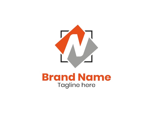 Vecteur du logo du rectangle n monogramme