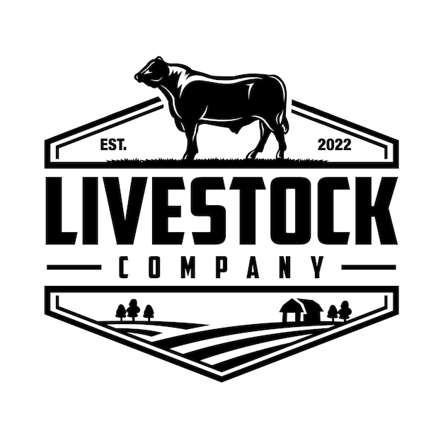 Vecteur Du Logo De L'entreprise D'élevage. Vecteur De Conception De Logo Premium De Ranch De Bétail Isolé