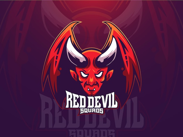 Vecteur le vecteur du logo esport de la tête du diable rouge